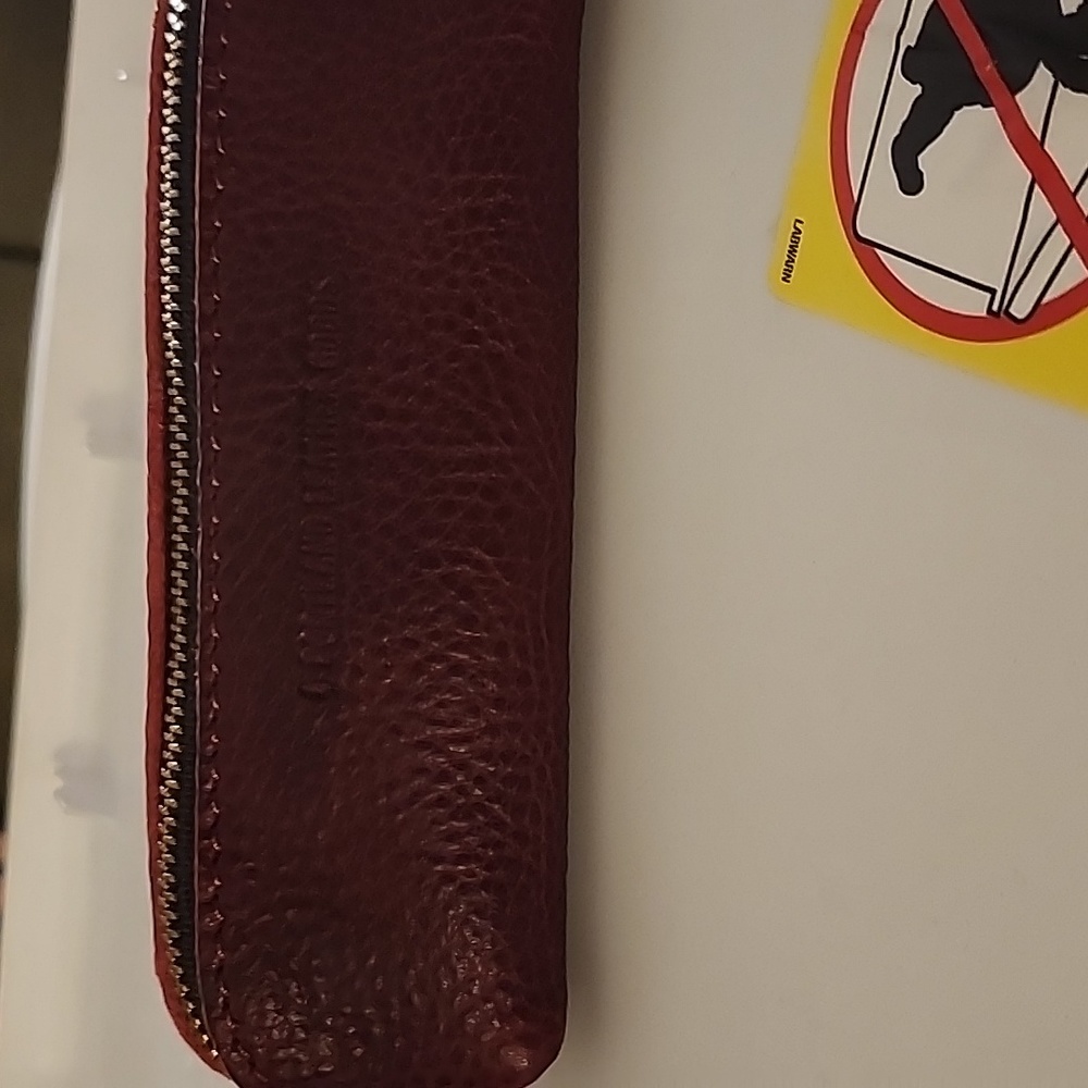 Red Portland Leather pencil pouch